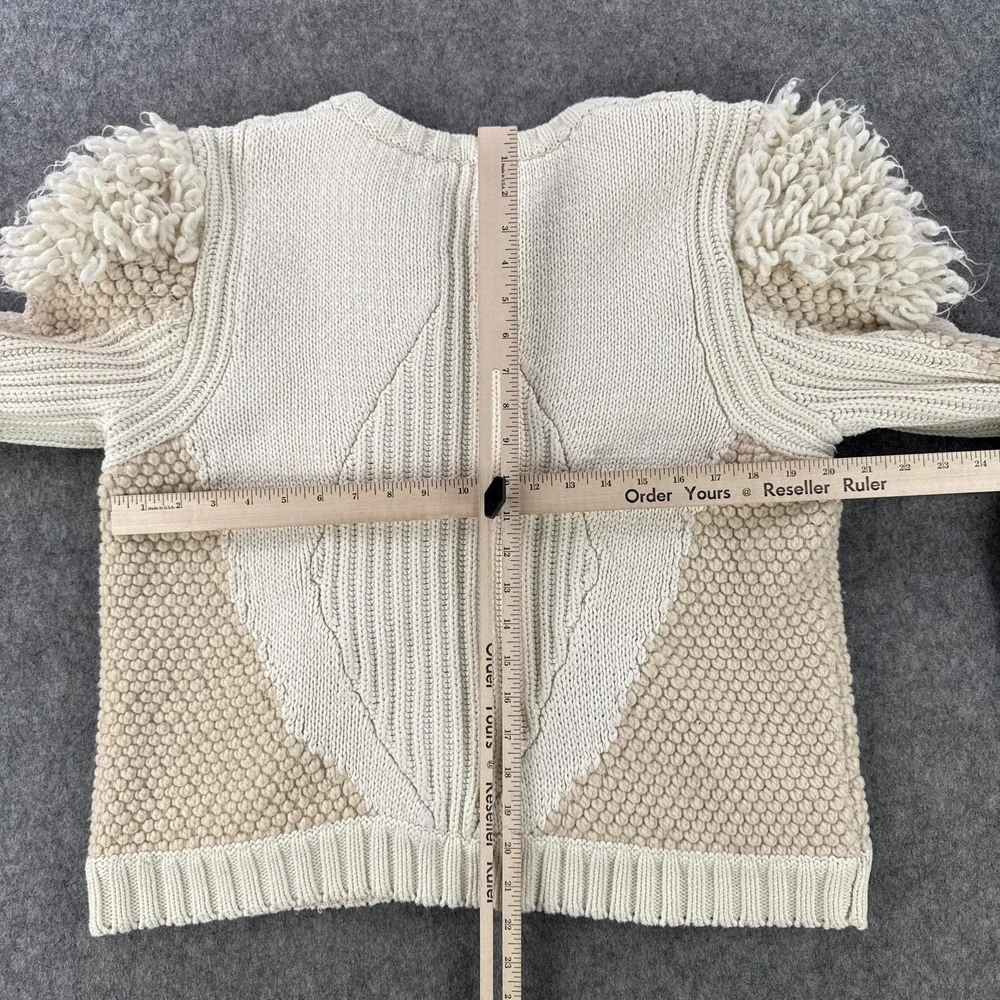 & Other Stories Sweater Womens Large Cream Beige Chunky Cable Knit Wool Blend - Picture 7 of 10